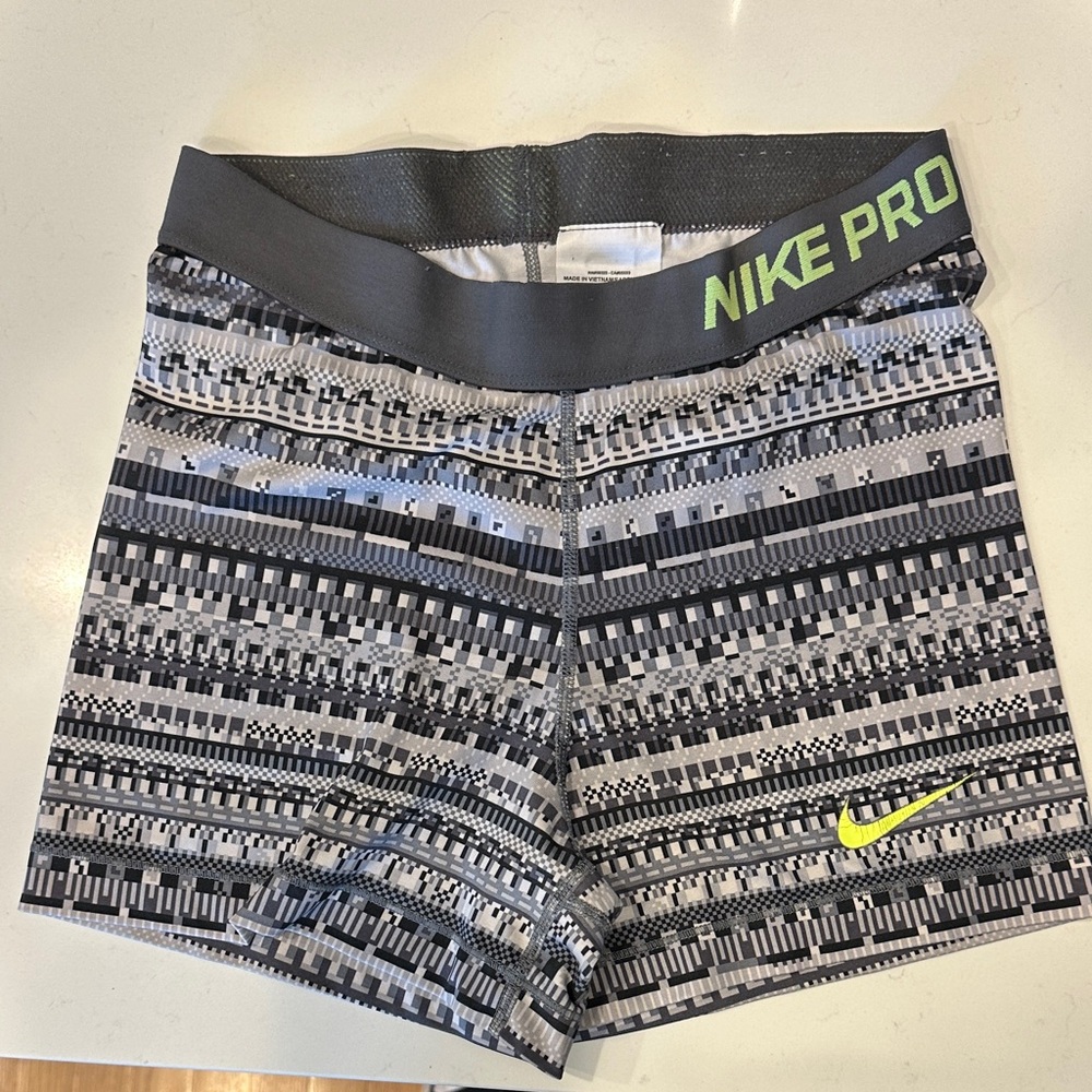 Nike Pro Women's Athletic Shorts - Black, Gray, and Green